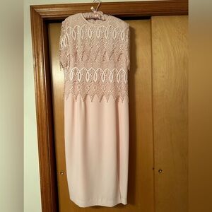 Mother of bride/groom Karen Miller formal dress with lace - crepe underlay
